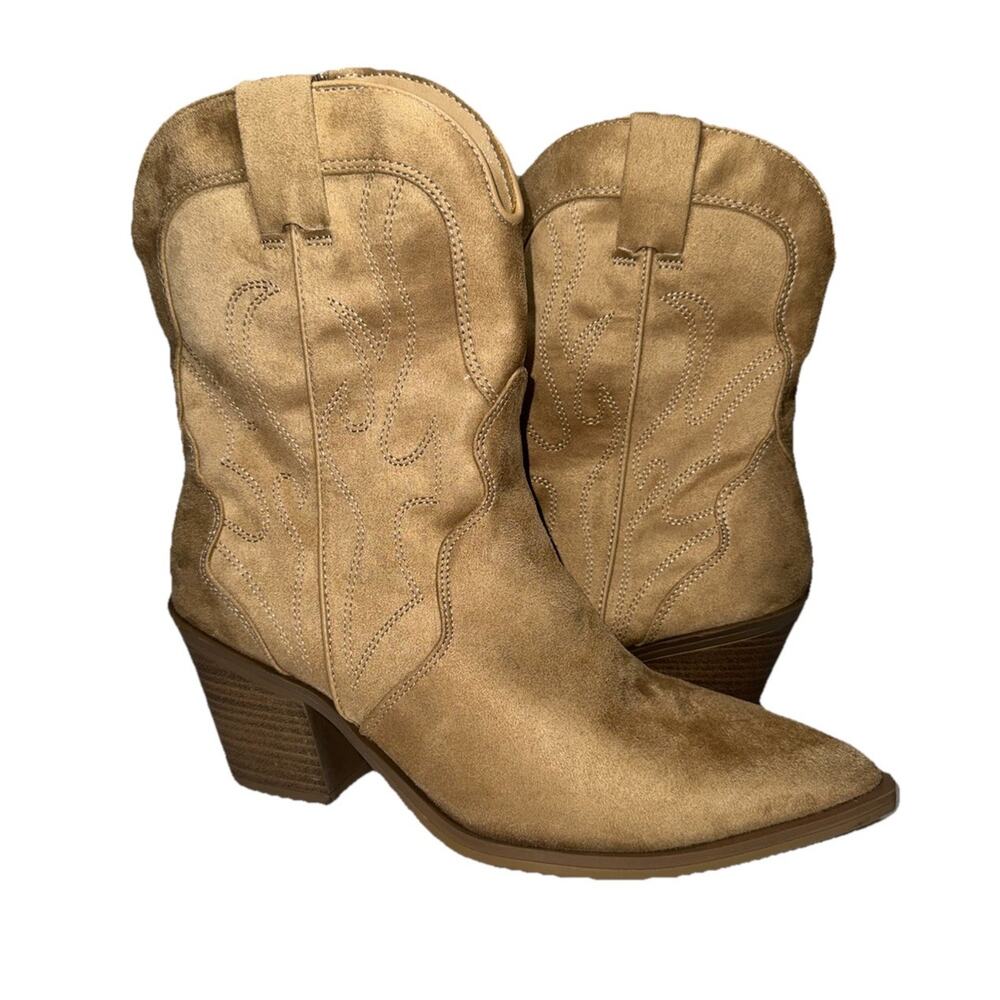 Womens 8.5 Cowboy Boots Jacey Western Ankle Boots Tan NWT